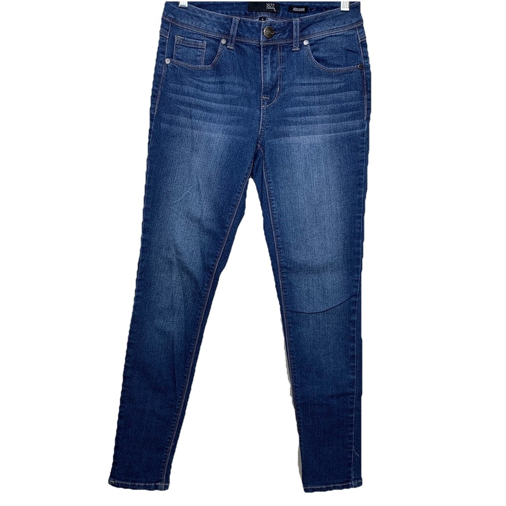 1822 Denim Adrianna Skinny Jeans Womens 4 Blue Medium Wash Stretch‎ Mid Rise